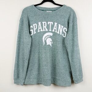 Boxercraft Women's Medium Green Michigan State Spartans Chenille Graphic